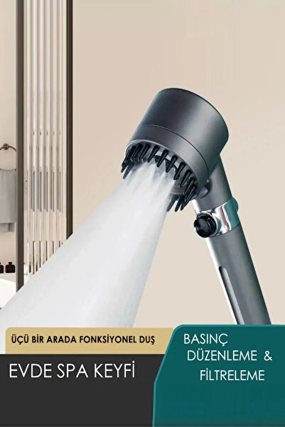 Tilbe Home 3 Fonksiyonlu Banyo Duş Başlığı Turbo Yüksek Basınçlı Masaj Duş Başlığı