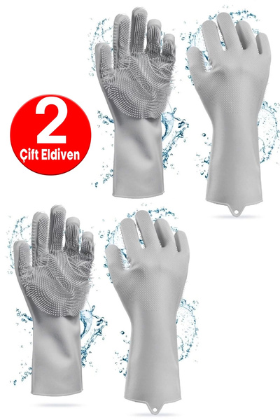 Tilbe Home Sihirli Silikon Bulaşık Yıkama Eldiveni Tencere Tava Ovma Lavabo M...