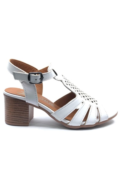 Venüs Porcar Genuine Leather Comfort Orthopedic Women's Sandals White