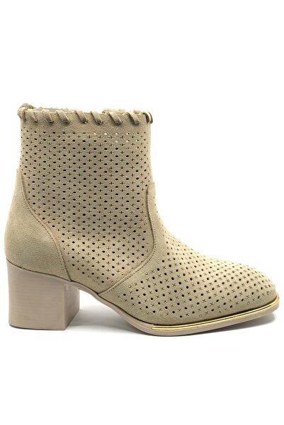 Venüs Bulpex Genuine Leather Summer Women's Boots Beige