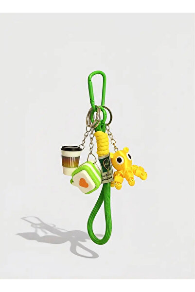 3D Click Basmalı Hareketli Figürlü Çanta Charmı & Anahtarlık Çok Parçalı