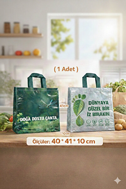 Magic Saver Bag Körüklü Doğa Dostu Yeşil Alışveriş Poşeti 40x41x10cm