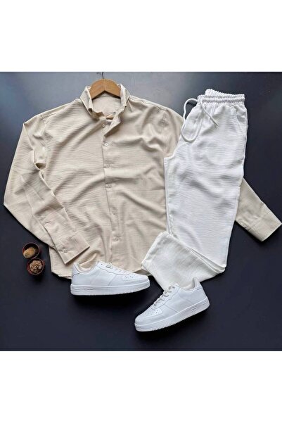giyimadam16 Men's Linen Shirt Pants Set