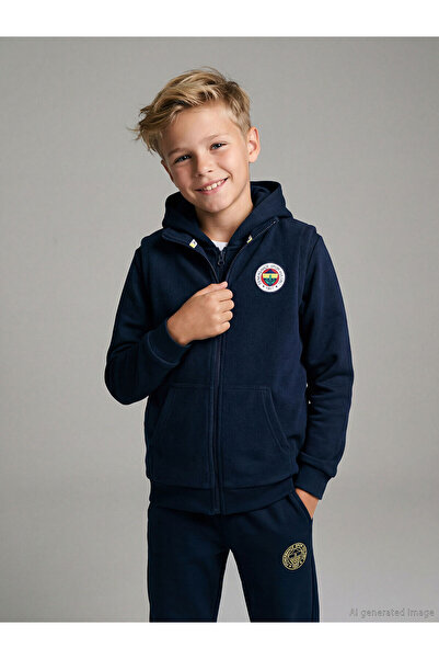 LC Waikiki Γιλέκο για αγόρια με όρθιο γιακά και στάμπα Fenerbahçe από φλις