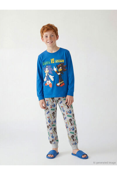 LC Waikiki Özmarka Нов сезон Sonic Печатен велосипеден яка Момчешки пижамен к...