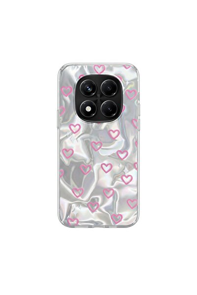 Zebana Xiaomi Poco X7 Uyumlu Kılıf Zebana Pink Heart Silikon Kılıf Pembe