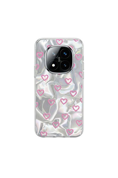 Zebana Xiaomi Redmi Note 14 Pro Plus 5G Uyumlu Kılıf Zebana Pink Heart Siliko...