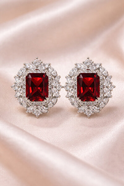 reyselstyle أقراط فاخرة من حجر الياقوت