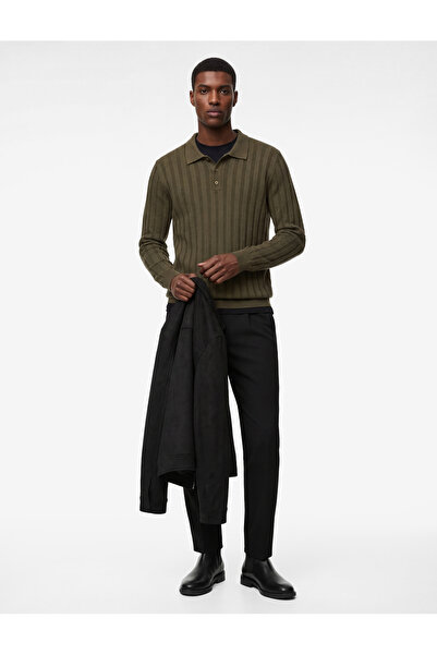 Koton Polo Neck Button Detailed Long Sleeve Winter Knitwear Sweater