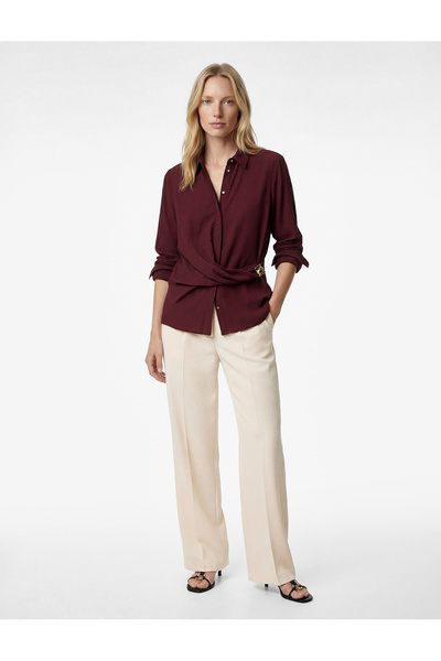 Koton Bluză cu mânecă lungă cu guler asimetric din viscoză