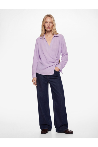 Koton Bluză cu mânecă lungă din amestec de viscoză și accesorii metalice deco...