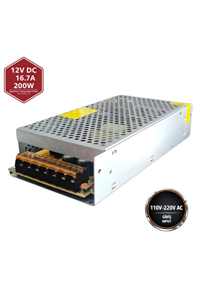 VOREX Peace B2881 12V 16.7A 200W Kalın Metal Kasa Adaptör | DC Güç Kaynağı