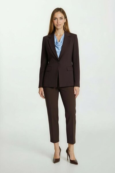 Spazio Cristano Mono Yaka Tek Düğme Ceket KAHVE