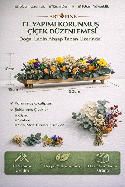 ART PINE EV MUTFAK BANYO ŞÖMİNE DEKORASYON - ŞOKLANMIŞ DOĞAL OKALİPTUS IŞILTI...