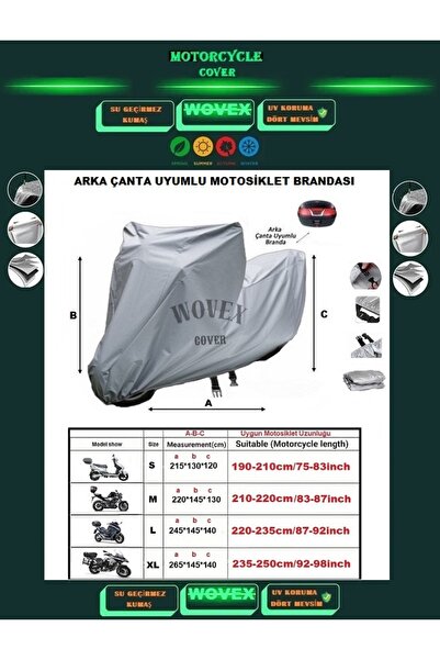 wovex غطاء دراجة نارية متوافق مع TOPCASE، مقاوم للماء، حماية من الأشعة فوق ال...