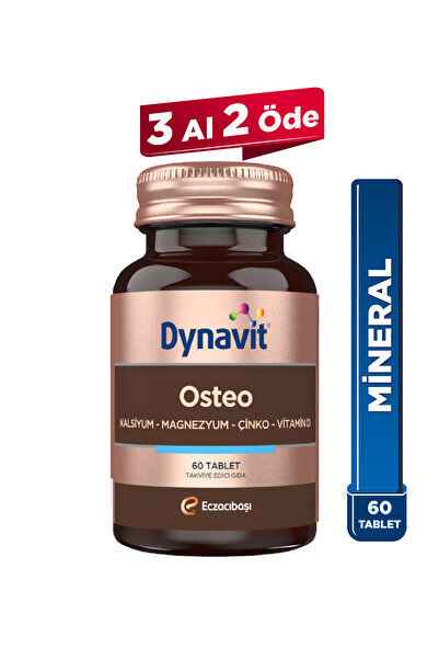 Dynavit Osteo 60 Tablet - Kalsiyum, Magnezyum, Çinko, Bor, Bakır, Selenyum, V...