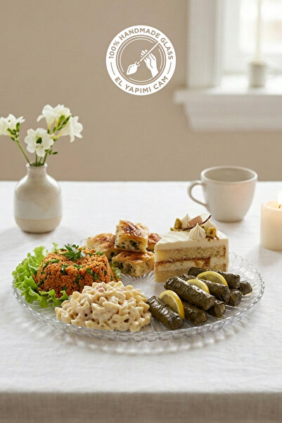 Glamis Selen Concept Papatya Model Handmade Glass Large Plate