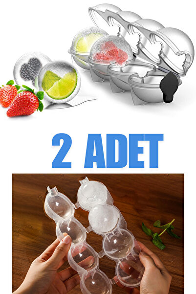 DEYHOME 4-Piece Globe Ice Ball Set - Round Beverage Freezer and Storage Mold