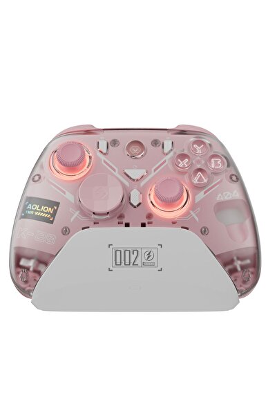 aolion Hall Effect Kablosuz Oyun Kolu RGB Şarj İstasyonlu Drift Önleyici PC K...