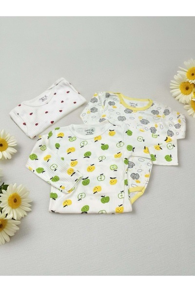 RYZE ÇOCUK ملابس داخلية للأطفال بأكمام طويلة وثلاث طبقات باللون الأصفر