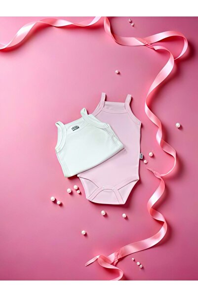 RYZE ÇOCUK Double Strap Baby Clothes Body Suit Ecru
