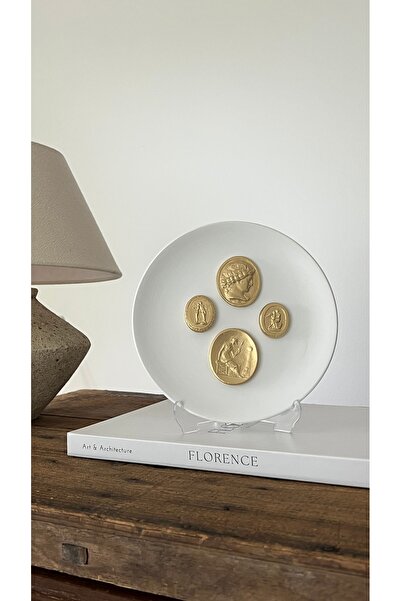 HOME DEKORİSTA Dekoratif Tabak, Dekoratif Obje, Beyaz Renk Tabak, Beyaz Renk ...