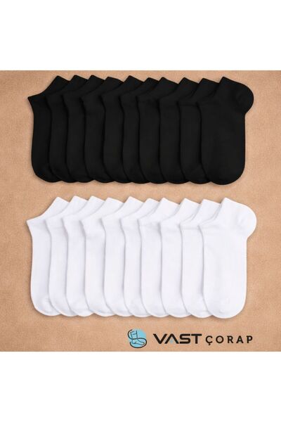 vast çorap 20 زوجًا من الجوارب الاقتصادية، 10 أزواج باللون الأسود و10 أزواج ب...