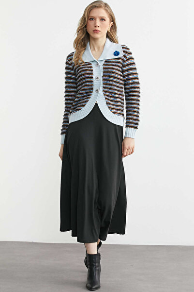 Sementa Sequin Detailed Wool Knitwear Cardigan - Honey - Blue