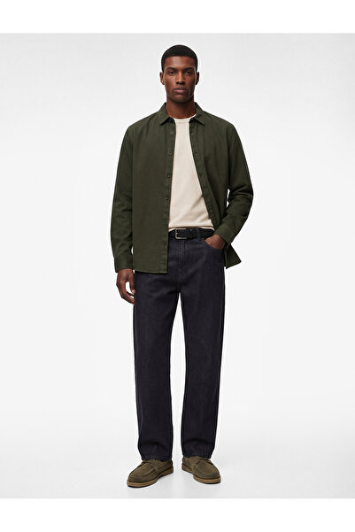 Koton Regular Fit Cotton Classic Collar Long Sleeve Shirt