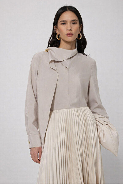 Touché Privé Gold Buttoned Kupra Tunic