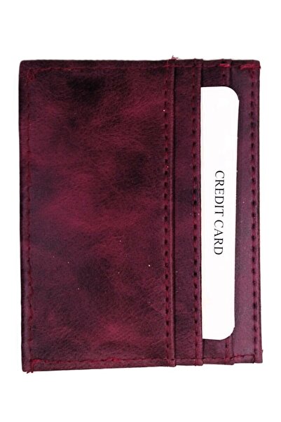 Guzzy Sport Imitation Vintage Leather, Burgundy Colored Card Holder, 7 Compar...