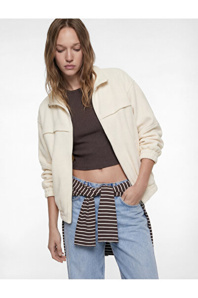 Koton Long Sleeve Pocket Detailed Zippered Oversized Jacket