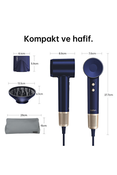 Laifen Swift Premium Saç Kurutma Makinesi-Golden Blue (Laifen Türkiye Garantili)