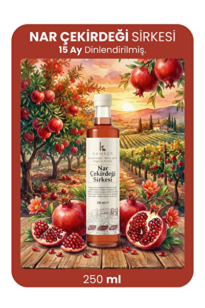 KAMBER SİRKE Nar Çekirdeği Sirkesi(250 ML) ( Fermente, Canlı Sirke)