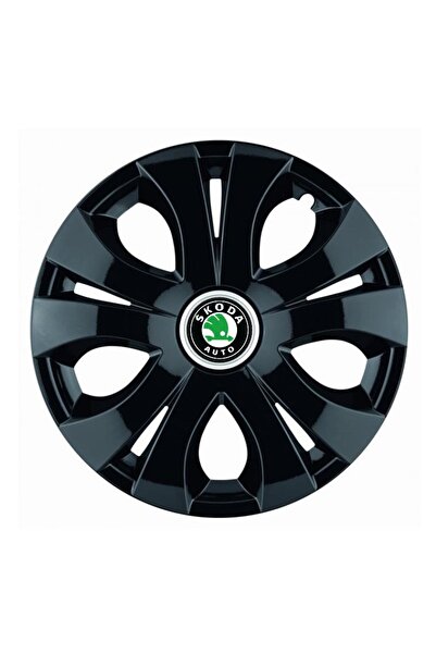 Autohelix MSA Set de 4 capace de jantă negre R16, compatibile cu Skoda