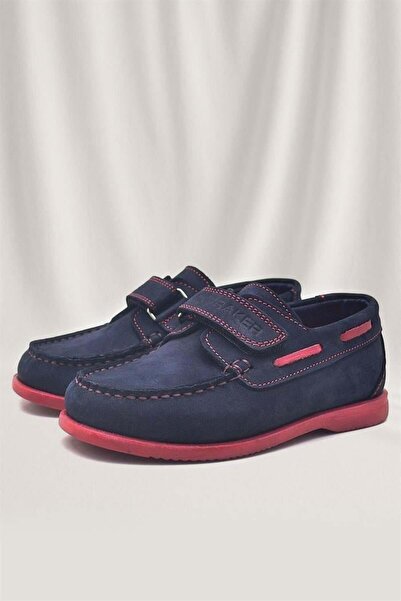 Rakerplus Simurg Genuine Leather Navy Blue Velcro Sports Boys' Shoes