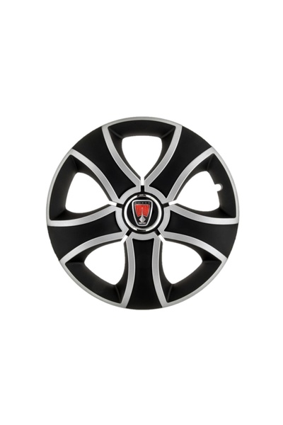 Autohelix MSA Set de 4 capace de jantă Bis Gri-Negru R16 pentru gama auto Ran...