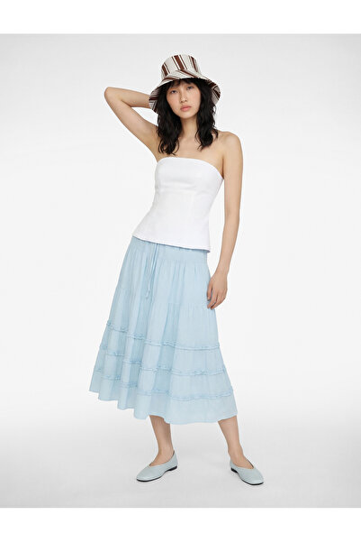 Koton Comfortable Fit Ruffle Detailed Layered Long A-Line Skirt