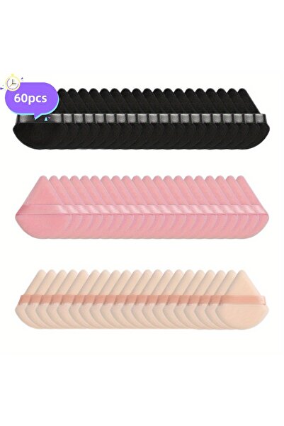 Choice مجموعة 60 قطعة من إسفنجات البودرة المخملية - إسفنجات مثلثة للوجه والجس...