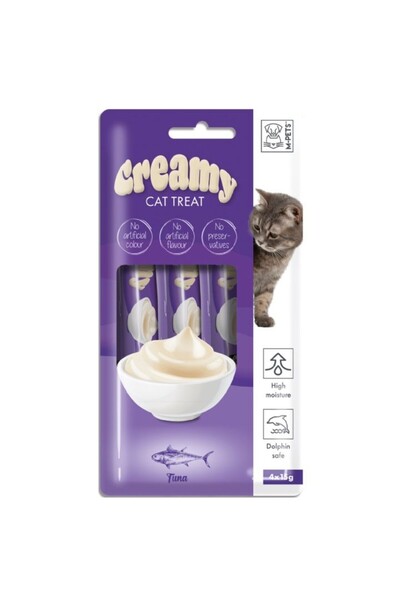 M-PETS Creamy Ton Balıklı Krema Kedi Ödül Maması 4*15 Gr
