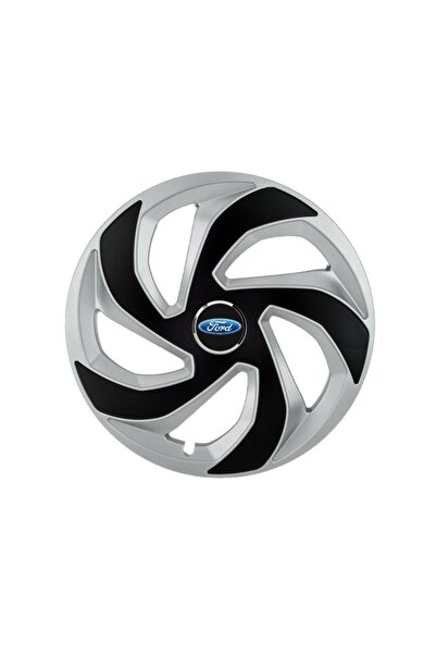 OEM Set de 4 capace de jantă Rex gri-negru R15 compatibile cu Ford