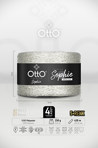 Otto Premium Sophie Metalik - Alb - Pachet de 4 - 250gr/420m - Geantă străluc...