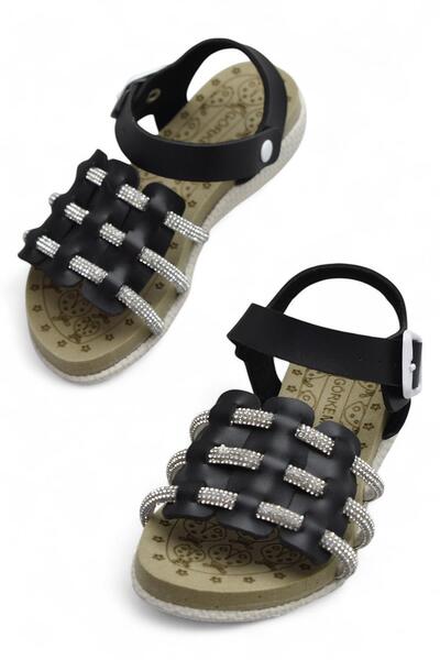 ISPARTALILAR 8454 Sandale pentru fete cu talpă confortabilă Papuci pentru cop...