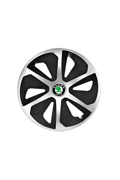 Autohelix MSA Set de 4 capace de jantă Roco Gri-Negru R15 pentru gama auto Skoda