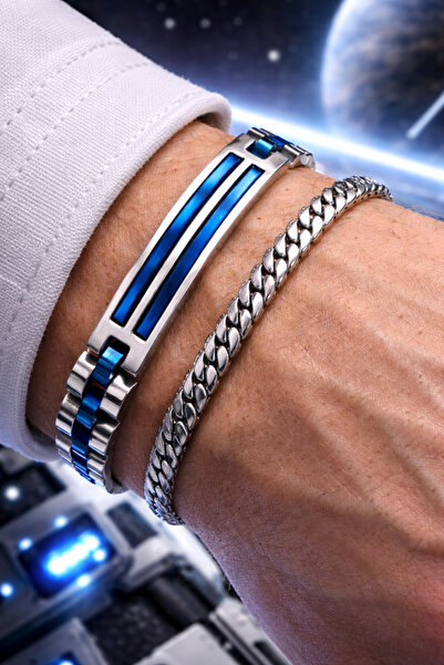 Naviforce çift taraflı kullanımlı erkek çelik bileklik