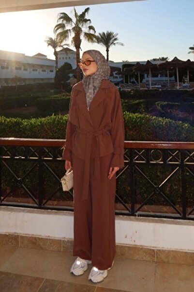 Şulemoda Giyim Bougainvillea Sleeve Epaulettes Suit Brown