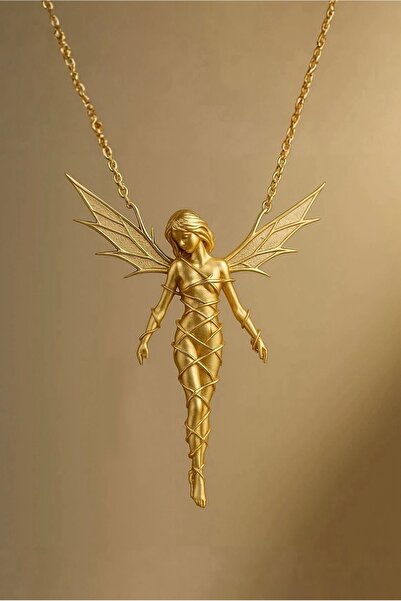 LİNOVE JEWELLERY 925 Ayar Gümüş Kadın Kolye, Gümüş Üzeri 14K Altın Kaplama Me...