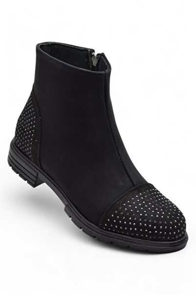 ISPARTALILAR 450N Cizme de damă de zi cu fermoar Pantofi de iarnă cu strasuri...