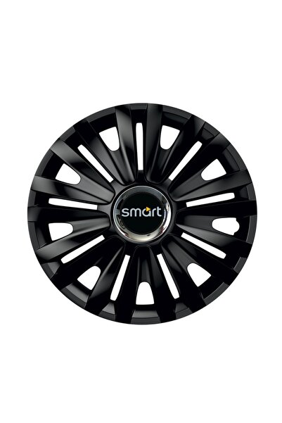 Autohelix MSA Set de 4 capace de roți negre cu inel cromat Royal R15 pentru g...