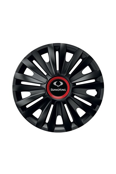 Autohelix MSA Set de 4 capace de roți negre cu inel roșu Royal R14 pentru gam...